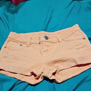 Blue Asphalt Peach Jean Shorts